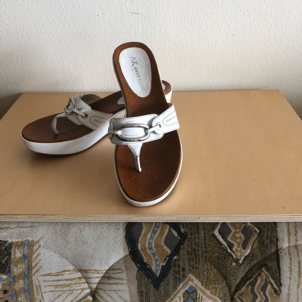Anne Klein Slip-on Platform Wedge Slippers, size 6 M